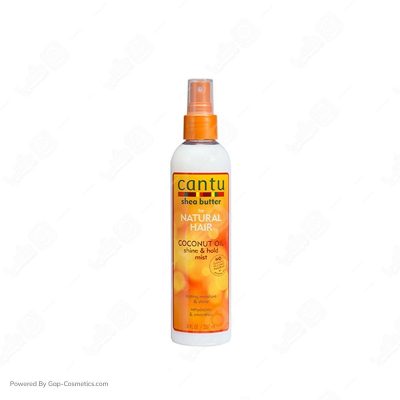 اسپری براق کننده ی نارگیل کنتو CANTU مدل COCONUT OIL مناسب انواع مو فر موج دار، ریز و آفریقایی حجم 237 میلی لیتر