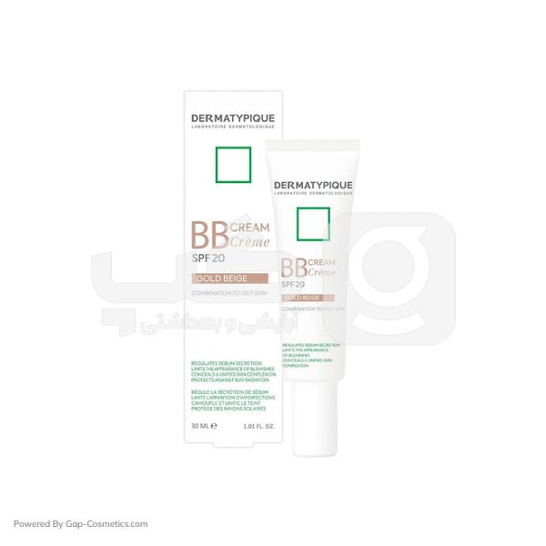 بي بي كرم درماتیپیک Dermatypique B B Cream SPF20 مدل گلد بژ مناسب پوست چرب و مختلط حجم 30 میلی لیتر