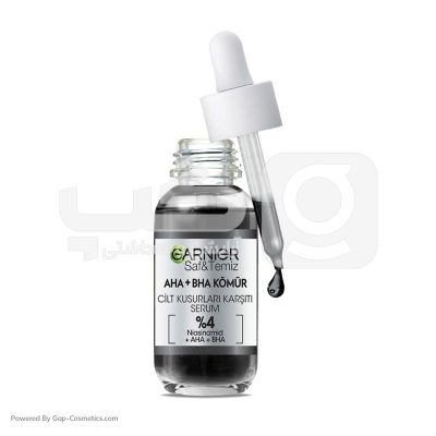 سرم زغال گارنیر GARNIER مدل Aha+Bha ضد عیوب پوست 30 میلی‌لیتر
