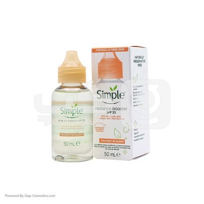 سرم ضد آفتاب و جوانساز سیمپل SIMPLE SPF30 مناسب انواع پوست حجم 50 میلی لیتر