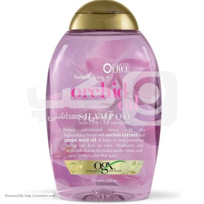 شامپو مو او جی ایکس OGX مدل اورکید اویل ORCHID OIL حاوی روغن ارکیده  حجم 385 میلی لیتر