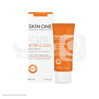 فلوئید صورت اسکین وان SKIN ONE حاوی ویتامین C مناسب پوست چرب حجم 30 میلی لیتر