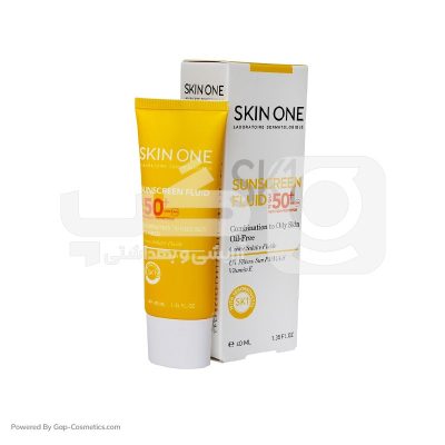 فلوئید ضد آفتاب بی رنگ اسکین وان SKIN ONE فاقد چربی SPF50 مناسب پوست های چرب حجم 40 میلی لیتر