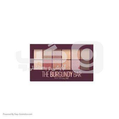 پالت سایه چشم میبلین MAYBELLINE  مدل بورگاندی THE BURGUNDY BAR حجم 9.6 میلی لیتر