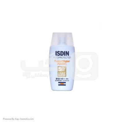 کرم ضد آفتاب ایزدین ISDIN SPF50 مدل مجیک فیوژن واتر مناسب انواع پوست به خصوص پوست چرب حجم 50 میلی لیتر