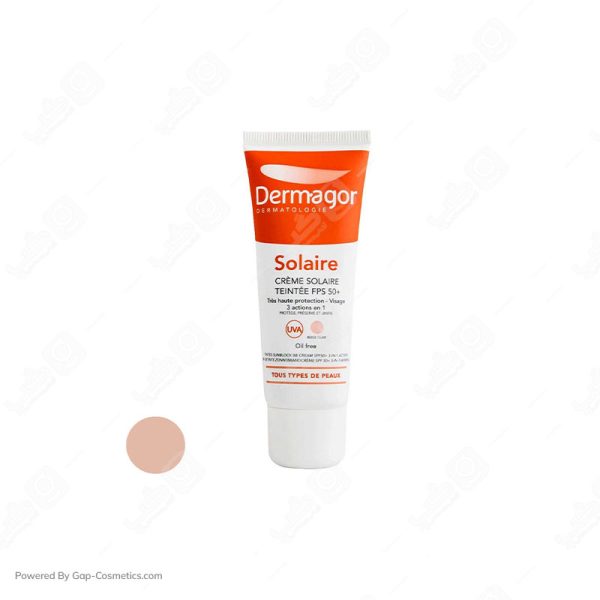 کرم ضد آفتاب درماگور  DERMAGOR SPF50 مدل رنگی مناسب پوست های چرب و مختلط حجم 40 میلی لیتر