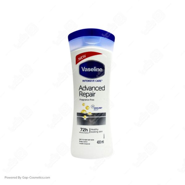 لوسیون بدن وازلین VASELINE مدل ADVANCED REPAIR مناسب پوست های خیلی خشک حجم 400 میلی لیتر