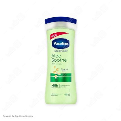 لوسیون بدن وازلین VASELINE مدل ALOE SOOTHE مناسب انواع پوست حجم 400 میلی لیتر