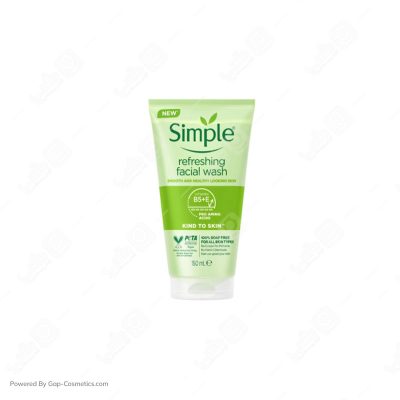 ژل شستشوی صورت سیمپل SIMPLE مدل REFRESHING مناسب انواع پوست حجم 150 میلی لیتر