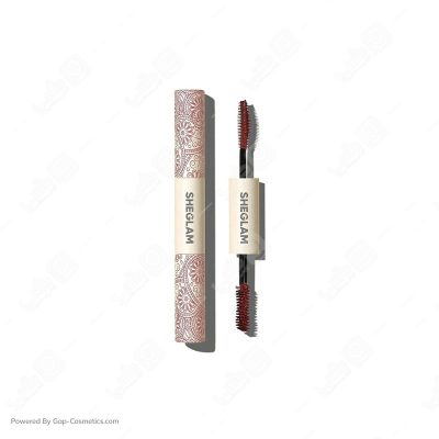 ریمل حجم دهنده دو سر شیگلم SHEGLAM مدل قرمز بورگاندی BURGUNDY حجم 8 میلی لیتر