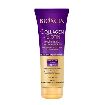 ماسک تیوپی حجم دهنده مو بیوکسین Bioxcin بنفش حاوی بیوتین و کلاژن حجم 250 میل